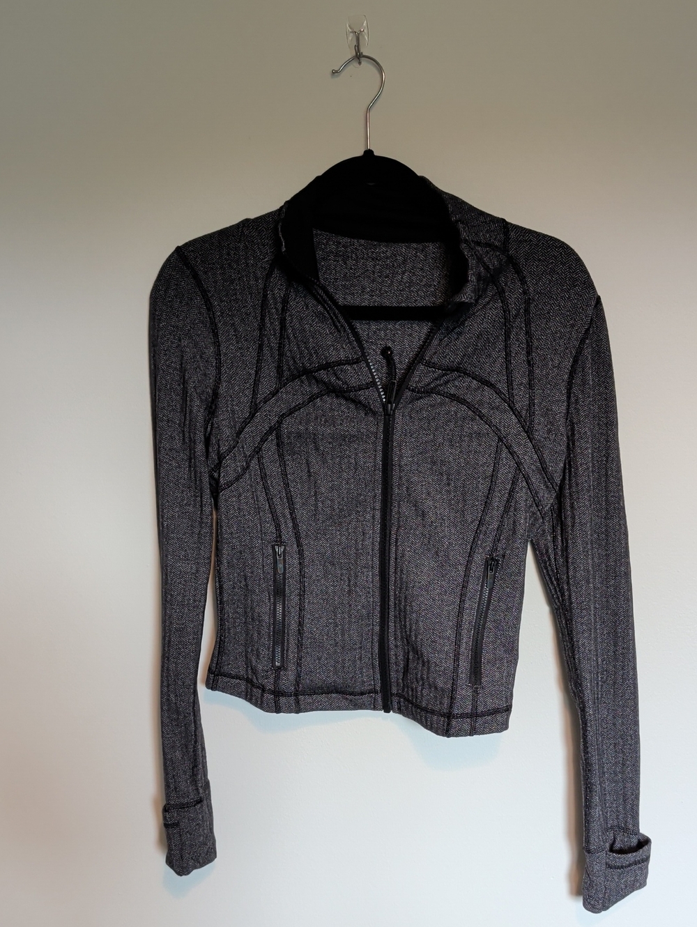 Lululemon Cropped Herringbone Gray Activewear Jacket